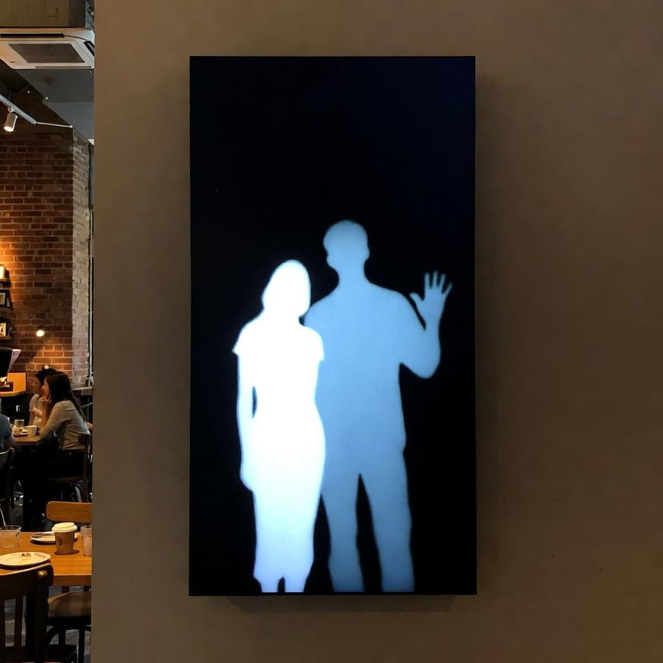 LED installation in cafe setting